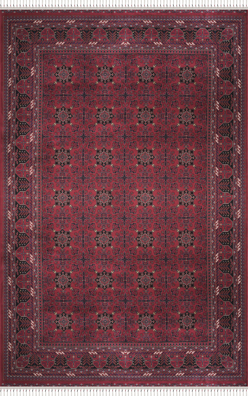 Apex Halı Burj 8731 Bordo İpek Premium Halı