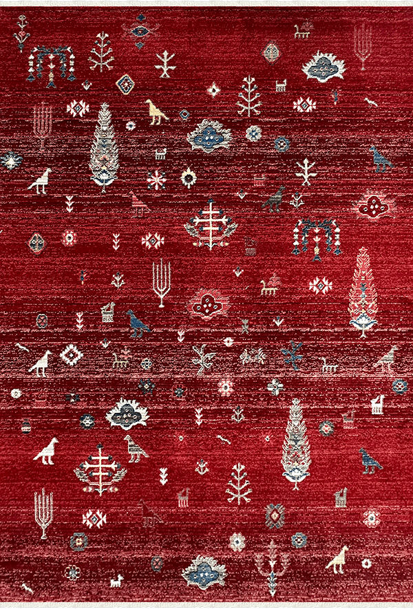 Woolen Halı Antique Koleksiyonu 8851 Bordo Etnik Polyester Halı