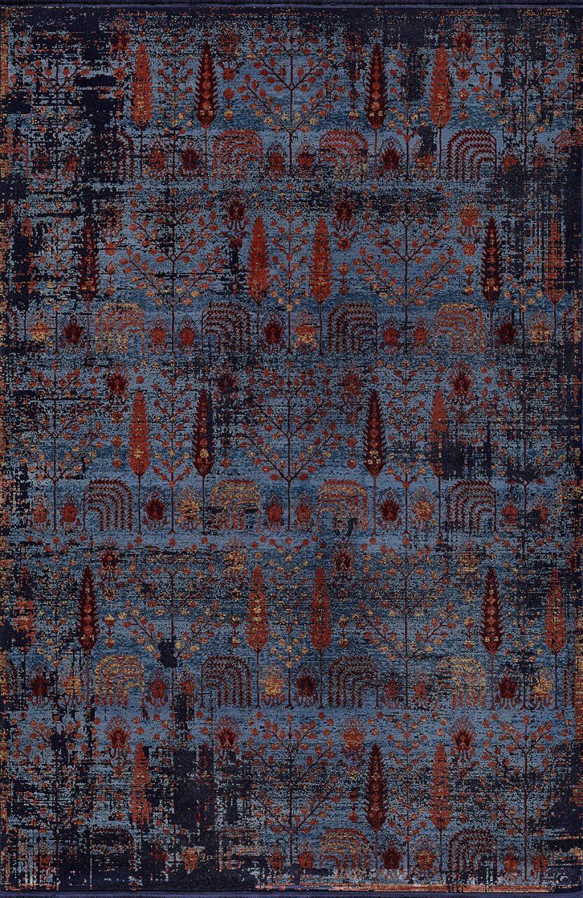 Artemis Halı Bella - 06471B - Lacivert Etnik Desen Modal İpek Terra Halı