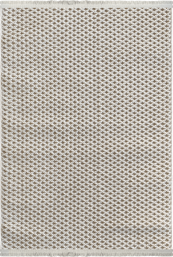 Woolen Halı Tual Koleksiyonu 8403 Krem Mikrofiber Polyester İskandinav Desen Bukle Halı