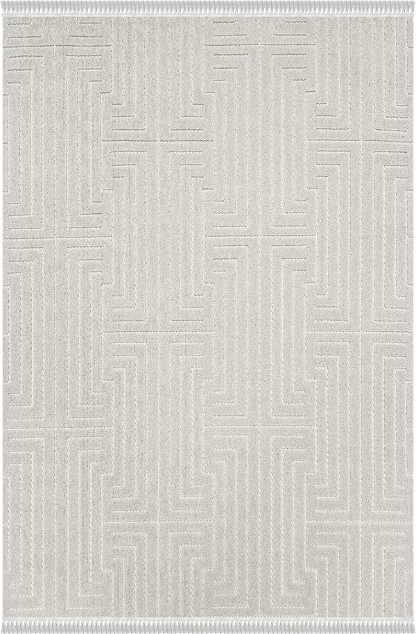 Woolen Halı Mudo Koleksiyonu 8755 Gri İskandinav Desen Polyester Halı