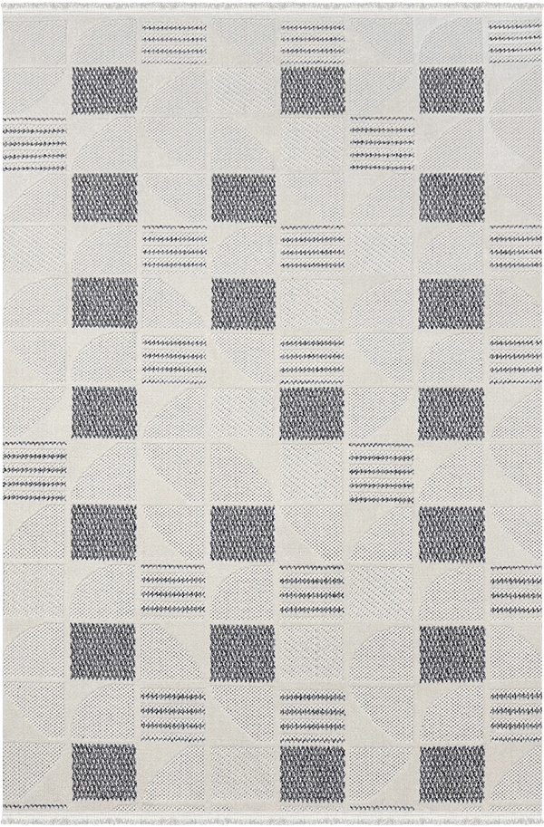 Woolen Halı Venis Koleksiyonu 8804 Gri Mikropolyester İskandinav Desen Dekoratif Halı