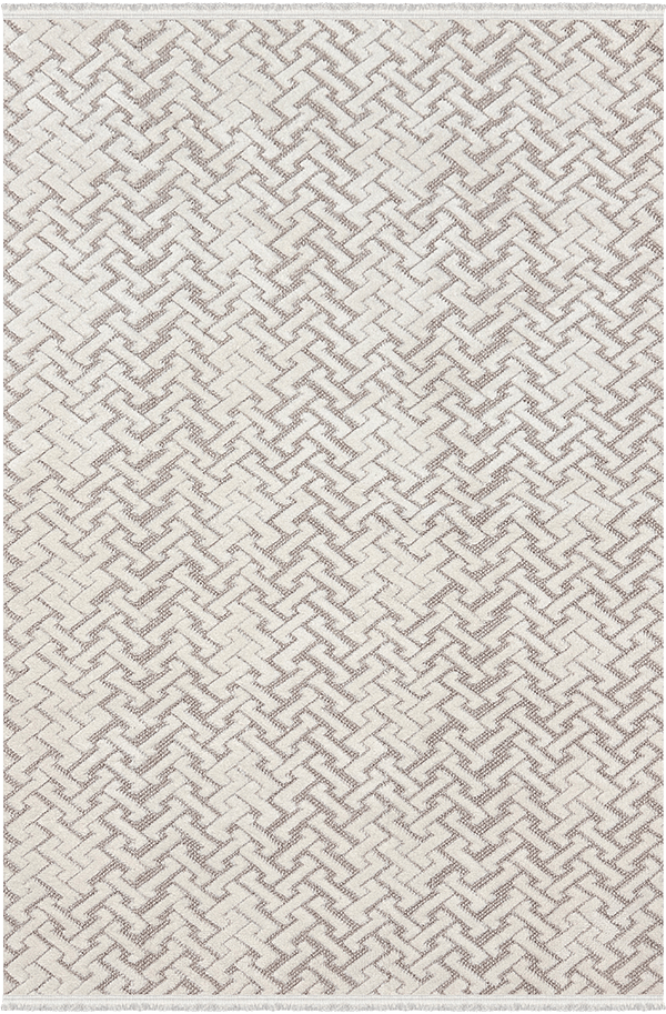 Woolen Halı Venis Koleksiyonu 8808 Bej Mikropolyester İskandinav Desen Dekoratif Halı