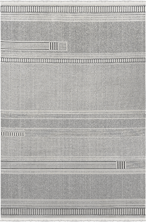 Woolen Halı Lavinia Koleksiyonu 8606 Antrasit Polyester İskandinav Desen Dekoratif Halı