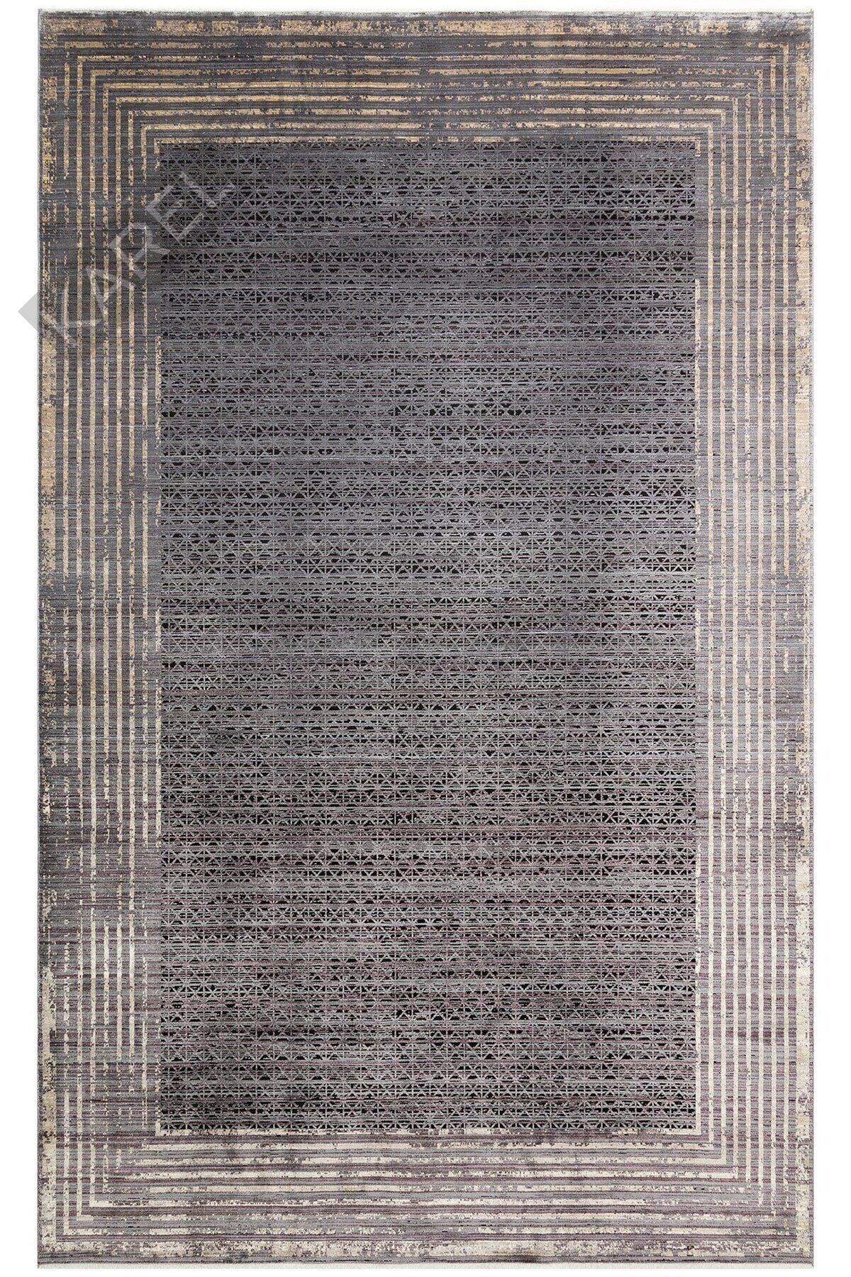 MAHAL MHL 01 ANTRASIT GOLD  Art Deco Desenli Yüksek Kalite Sık Dokuma Salon Halısı