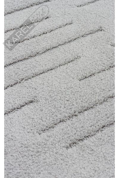 MISSORI MSR 05 GREY Hav Toz Vermez Sade Desenli Yumuşak Dokulu Modern Makine Halısı