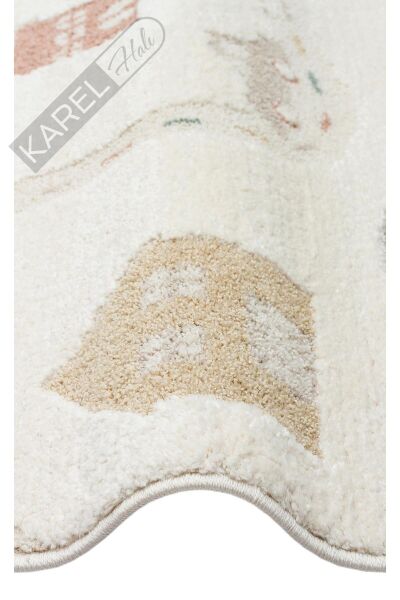PICCOLO PCL 07 CREAM MULTY  Pastel Renkli Hav ve Toz Vermeyen Çocuk Halısı