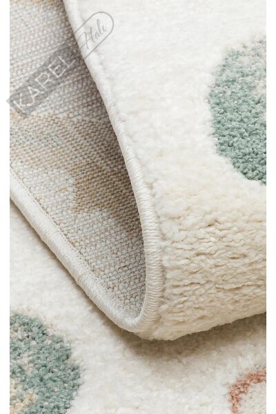 PICCOLO PCL 07 CREAM MULTY  Pastel Renkli Hav ve Toz Vermeyen Çocuk Halısı