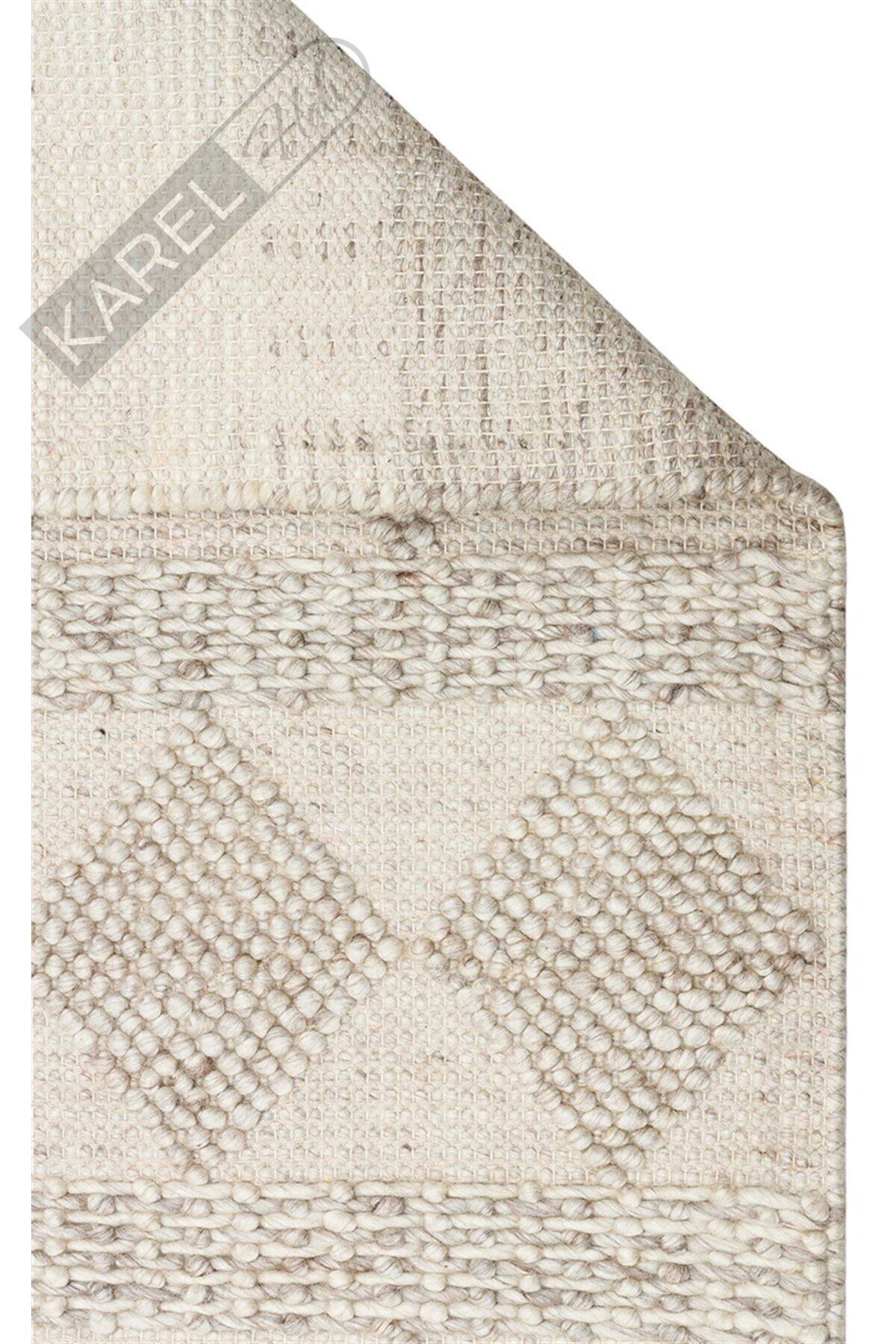 JADE JD 01 NATURAL  Naturel Kazak Örgü Desenli El Dokuma Örgü Halı