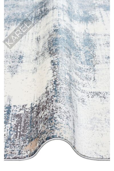 PASSAGE PLZ 01 CREAM NAVY Yumuşak Tuşeli Sık Dokuma Modern Halı