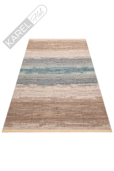 Kutnu KTN03 Beige Blue Kilim Modern Ombre Renk Geçişli Yıkanabilir Çift Taraflı Kilim