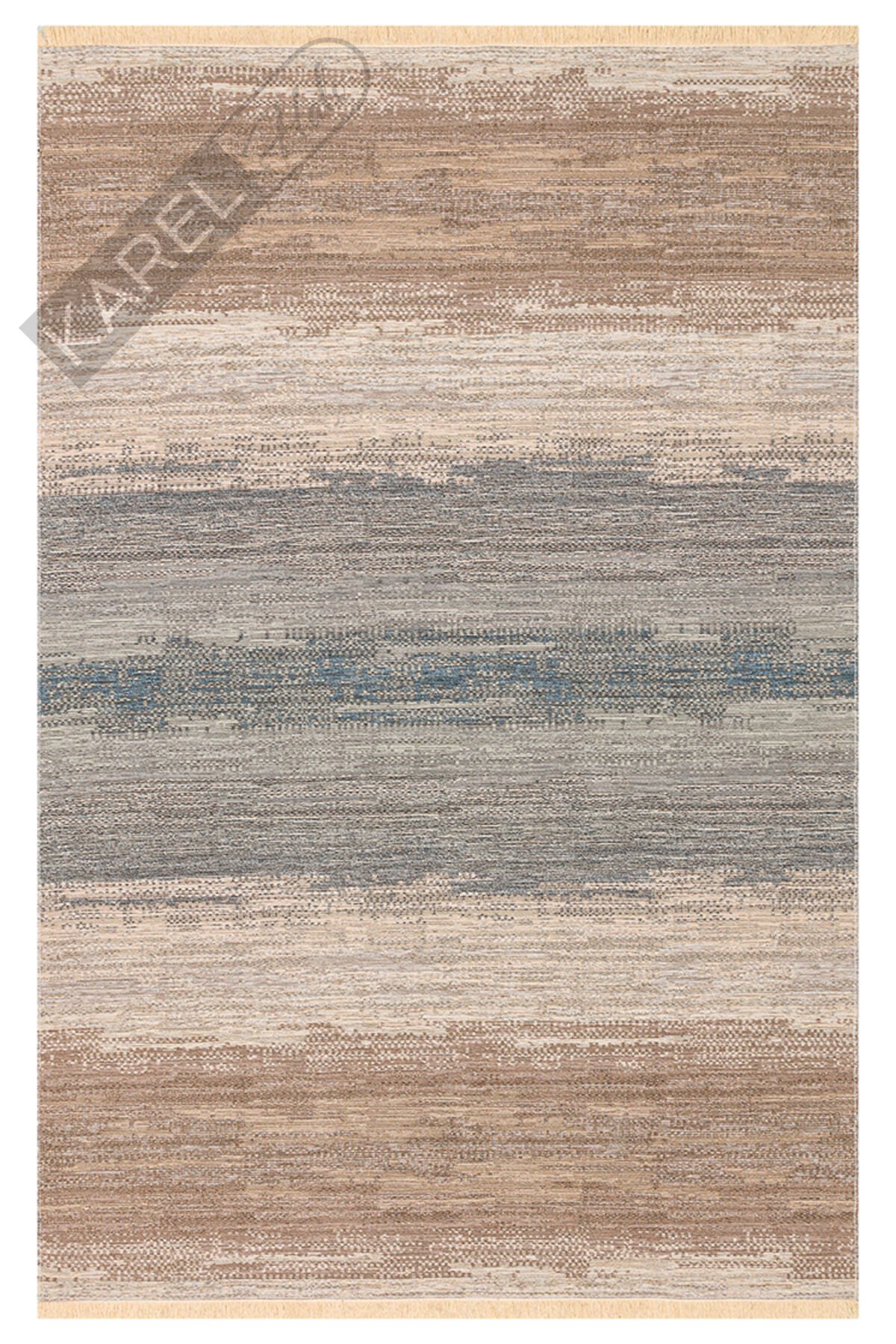 Kutnu KTN03 Beige Blue Kilim Modern Ombre Renk Geçişli Yıkanabilir Çift Taraflı Kilim