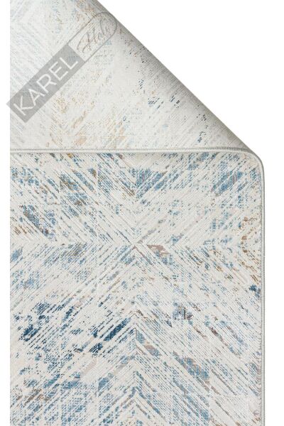 PALMIRA PLM 03 CREAM BLUE Yüksek Kaliteli Sık Dokuma Modern Salon Halısı