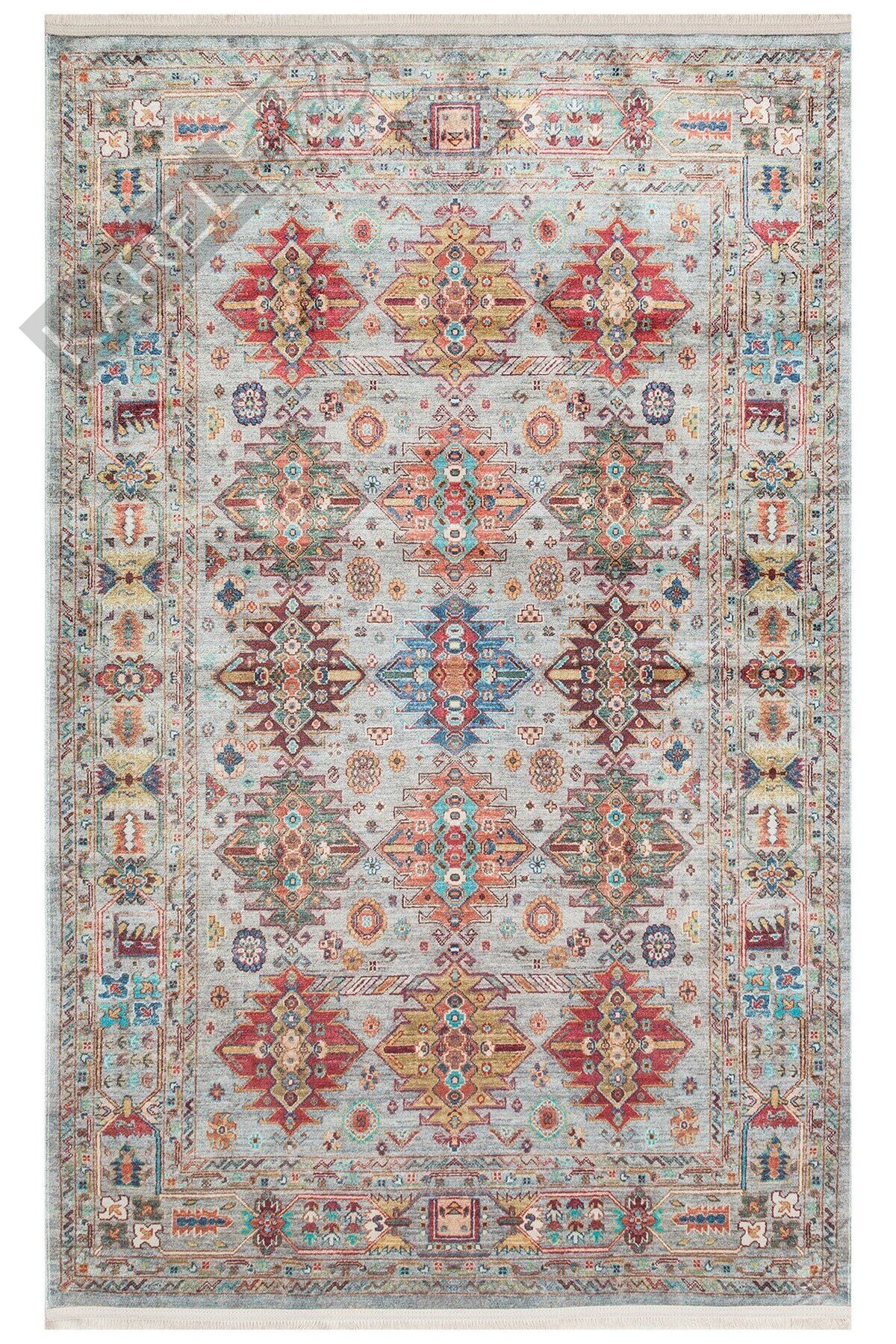 ANTIQUE ATK 06 AQUA Kolay kullanımlı Kaymaz Karabağ ve Antik Desenlere Sahip Yıkanabilir Makine Hal