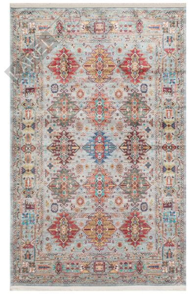 ANTIQUE ATK 06 AQUA Kolay kullanımlı Kaymaz Karabağ ve Antik Desenlere Sahip Yıkanabilir Makine Hal