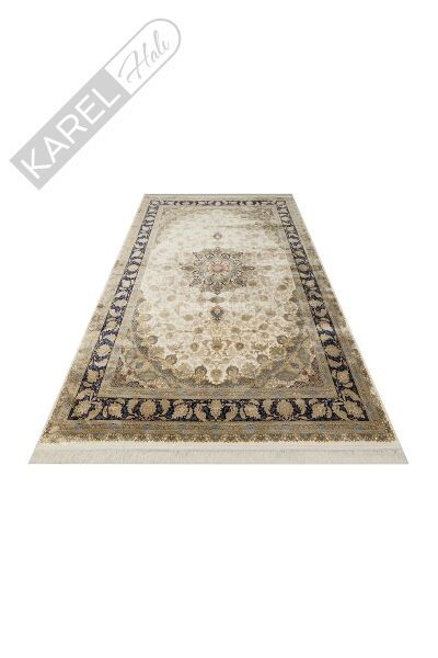 ISFAHAN ISF 04 CREAM Klasik Desenli Yüksek Kalite Sık Dokuma Makine Halısı