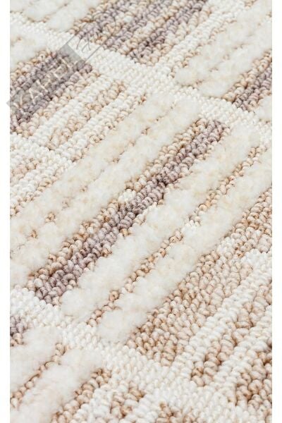 JOY JOY 04 BEIGE GREY  Hav Toz Vermeyen Yumuşak dokulu Modern Makine Halısı