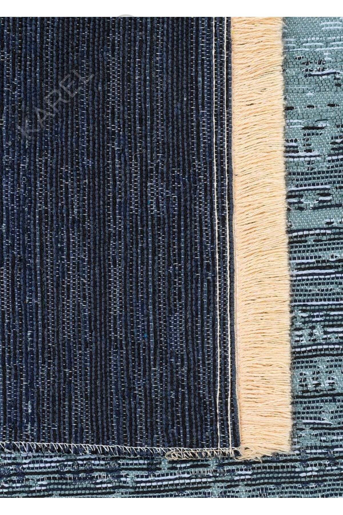 KUTNU KILIM KTN 01 ANTRASIT BLUE Modern Ombre Renk Geçişli Yıkanabilir Çift Taraflı Kilim