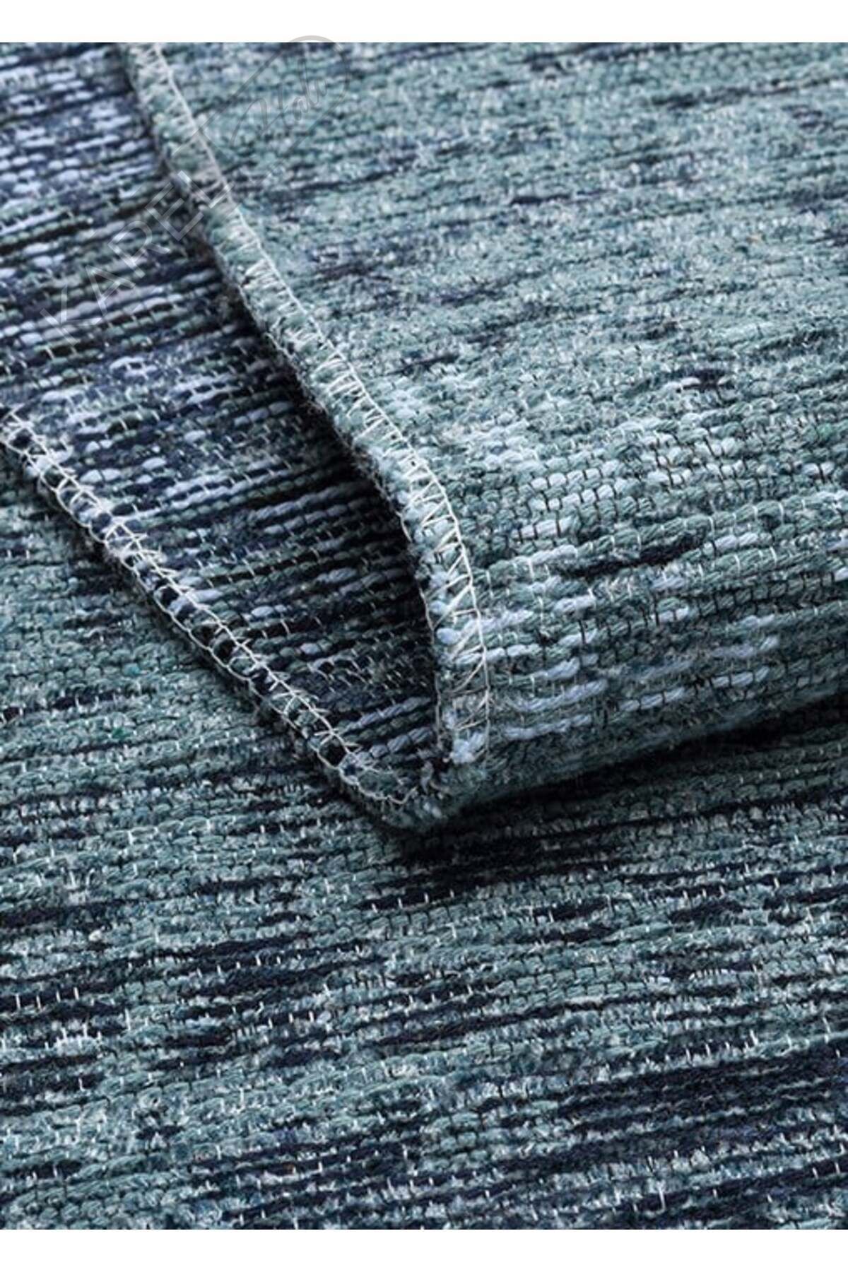 KUTNU KILIM KTN 01 ANTRASIT BLUE Modern Ombre Renk Geçişli Yıkanabilir Çift Taraflı Kilim
