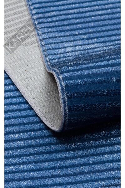 SATEEN DYED ST DYD 01 NAVY  Hav Toz Vermez Yıkanabilir Kaymaz İnce Dokuma Modern Halı