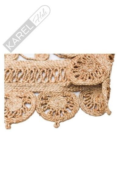 Sole Ca-109 Natural Xw Oval El Dokuma Naturel Jüt Hasır Halı Kilim