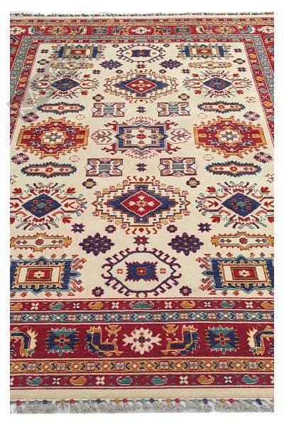 Eko Halı Harem Hrm01 Cream Geleneksel Desenlere Sahip Yün ile Üretilen Renkli Özel Tezgah Halı