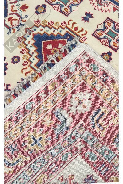 Eko Halı Harem Hrm01 Cream Geleneksel Desenlere Sahip Yün ile Üretilen Renkli Özel Tezgah Halı