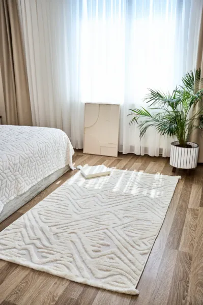 Apex Orion 4221 Krem İskandinav Polyester Halı