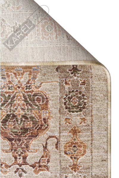 Sofia SOF05 Krem Gold Renkli El Dokuma Uşak Halı Desenlerine Sahip Makine Halısı