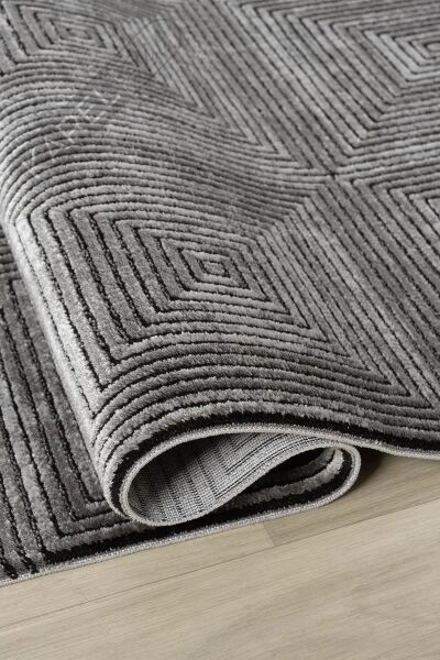 Seyran Halı Roma 423 Antrasit Akrilik Saçaklı Premium Halı