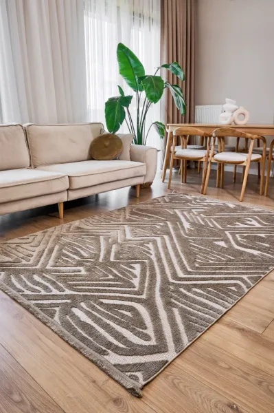 Apex Orion 4222 bej İskandinav Polyester Halı