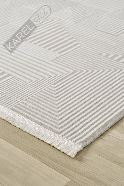 Seyran Halı Roma 427 Bej Akrilik Saçaklı Premium Halı