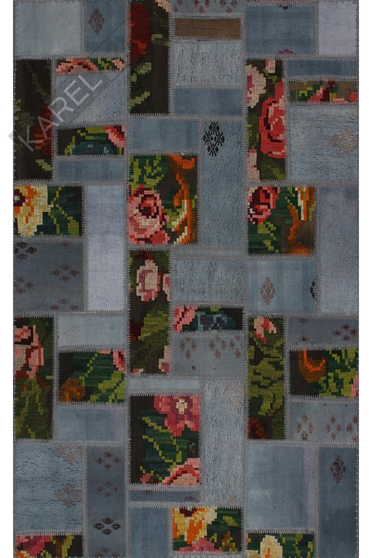 Eko Halı ALACATI ALC 02 STONE XW Geleneksel Kendir Patchwork Kilim
