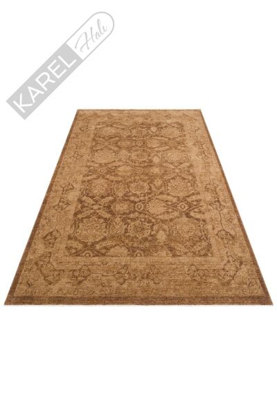 SHIRAZ SHR 01 BEIGE Vintage Eskitme Desenli Modern Yumuşak Dokulu Makine Halısı