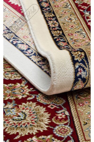 ISFAHAN ISF 03 CREAM RED Klasik Desenli Yüksek Kalite Sık Dokuma Makine Halısı
