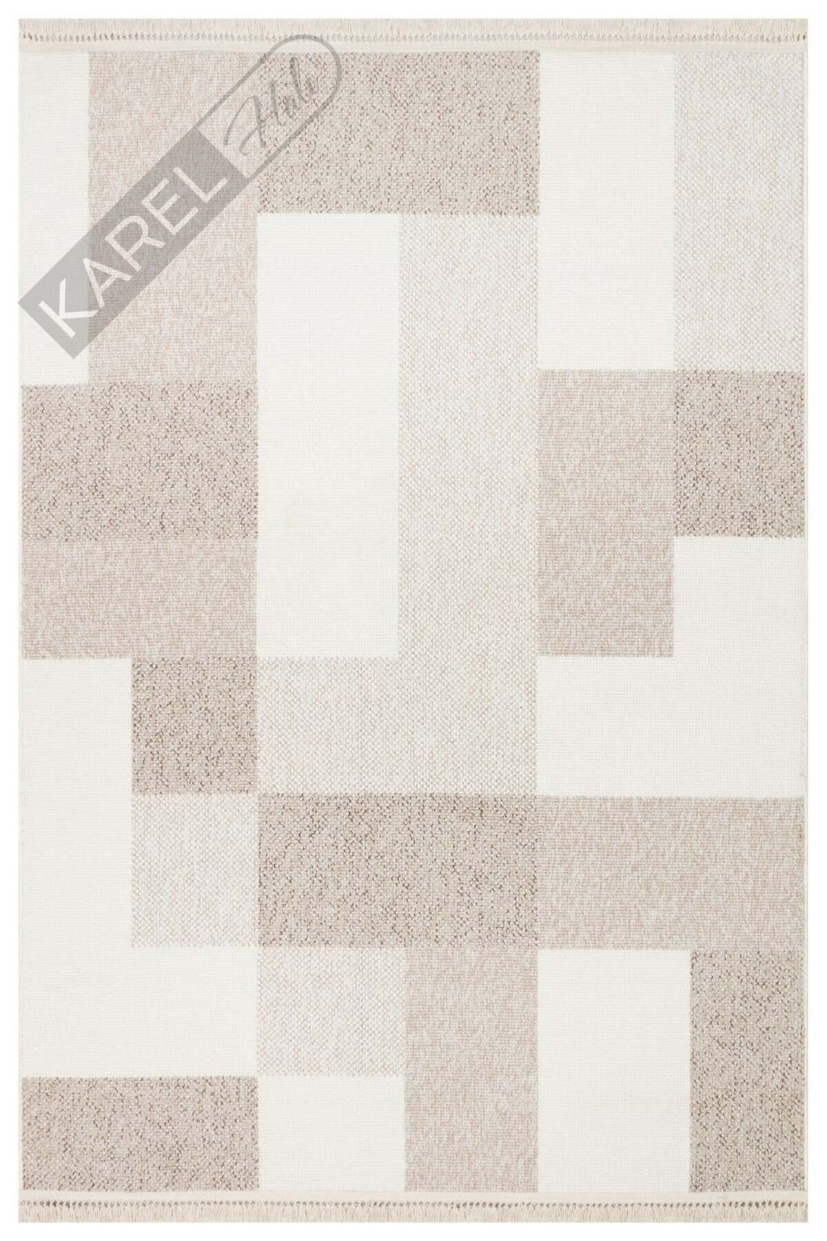 OSLO OSL 07 BEIGE Hav Vermeyen İpler ile Üretilen Yumuşak Tuşeli Örgü Dokuma Modern Makine Halısı