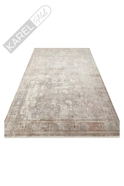 BABIL BBL 03 GREY  Yumuşak Dokulu Vintage Esintilere Sahip Over-dyed Sık Dokuma Salon Halısı