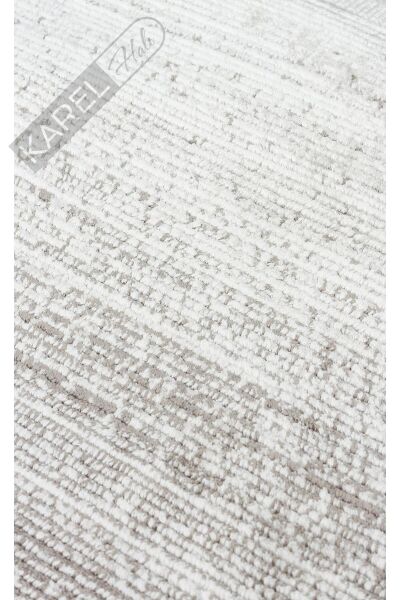 ROMA RM 01 CREAM GREY  Viskon ve Polyester ile Üretilen Şık Salon Halısı