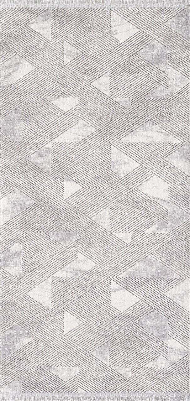 Artemis Halı Samoa - 02387B - Gri Krem Akrilik Saçaklı Halı