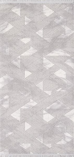 Artemis Halı Samoa - 02387B - Gri Krem Akrilik Saçaklı Halı