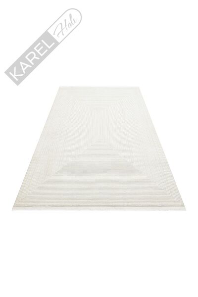 LAGOS XW LGS 22 CREAM GREY XW  Hav Toz Vermez Eskitme Desenli Modern Makine Halısı