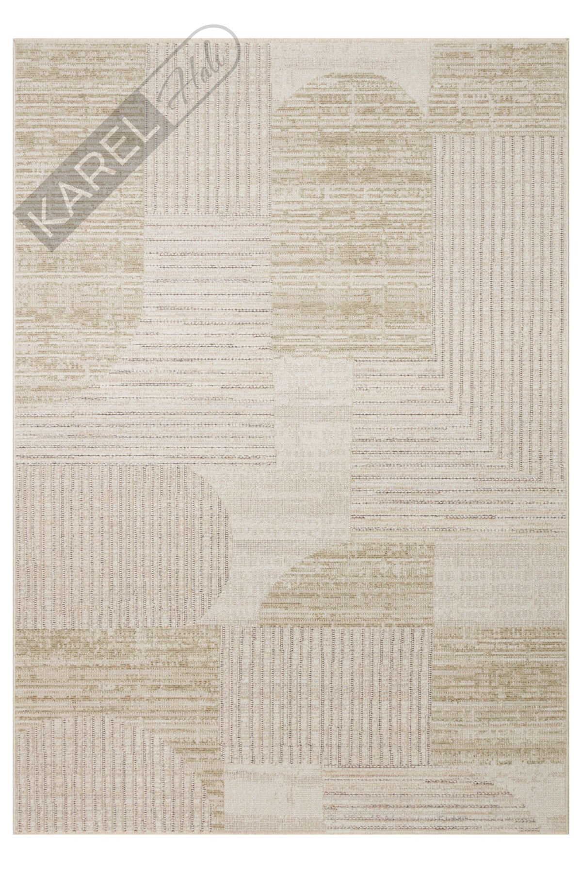 SAHARA SHA 02 CREAM GREEN Hav Toz Vermez Yumuşak Tuşeli Modern Makine Halısı