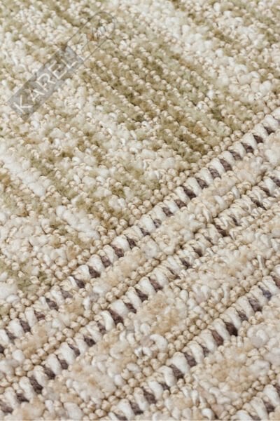 SAHARA SHA 02 CREAM GREEN Hav Toz Vermez Yumuşak Tuşeli Modern Makine Halısı