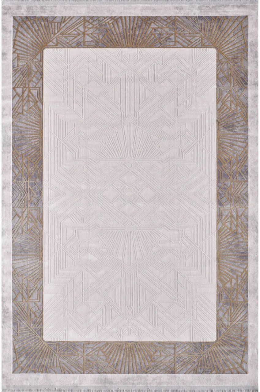 Artemis Halı Alegra - 09113D - Gri Gold Halı Viskon Halı