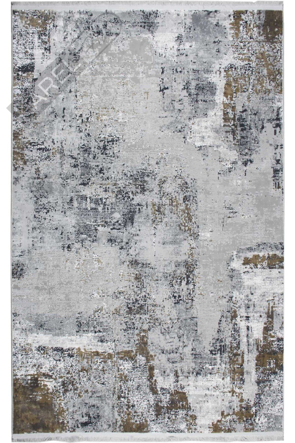 VERONA VR 04 GREY GOLD XW Yumuşak İpeksi Tuşeli Yüksek Alçak Oymalı Modern İnce Makine Halısı