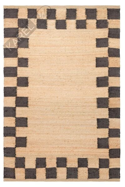 ECHO ECH 13 NATURAL BLACK XW Jüt ile Üretilen El Dokuma Sisal Kilim