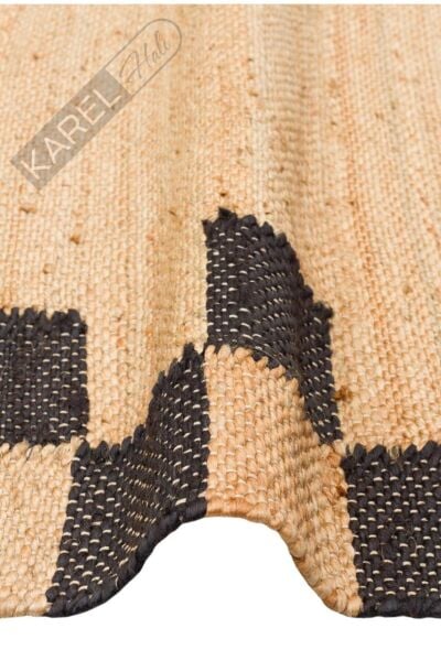 ECHO ECH 13 NATURAL BLACK XW Jüt ile Üretilen El Dokuma Sisal Kilim