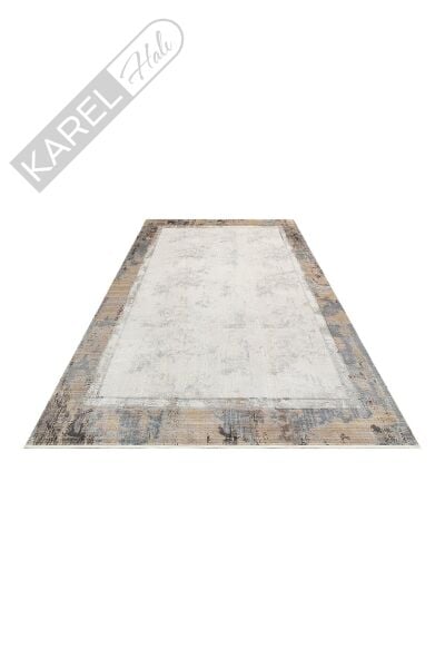 MAHAL MHL 03 CREAM ANTRASIT  Modern Desenli Yüksek Kalite Sık Dokuma Salon Halısı