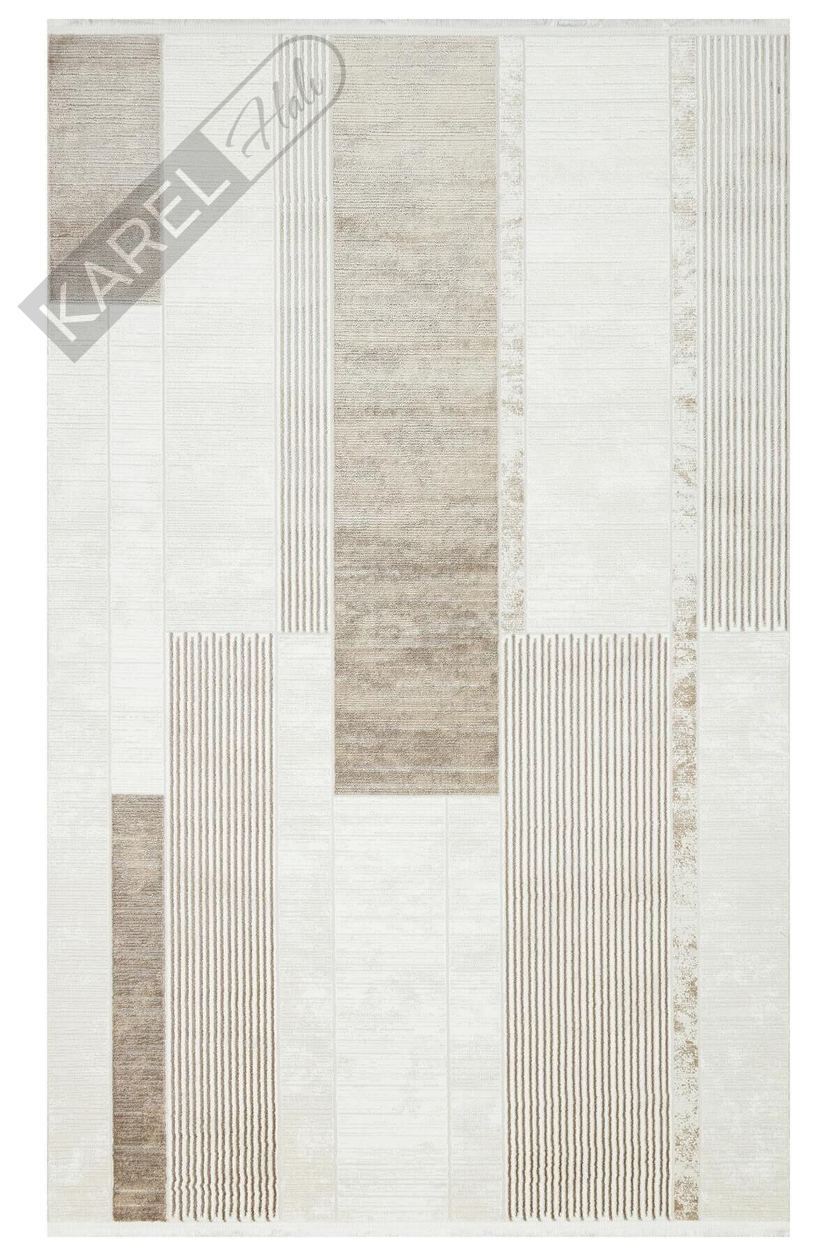 LAGOS XW LGS 18 CREAM BEIGE XW Hav Toz Vermez Eskitme Desenli Modern Makine Halısı