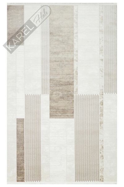 LAGOS XW LGS 18 CREAM BEIGE XW Hav Toz Vermez Eskitme Desenli Modern Makine Halısı